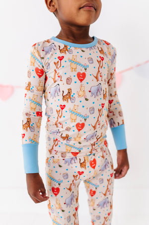 Shop The Sleepy Sloth 100 ACRES OF HUGS Winnie the Pooh Print Two Piece Jammies Pajamas at Purple Owl Boutique