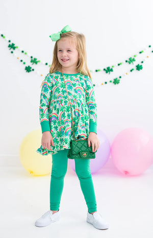 Shop Birdie Bean Murphy St. Patrick's Day Rainbow Birdie Peplum Set at Purple Owl Boutique