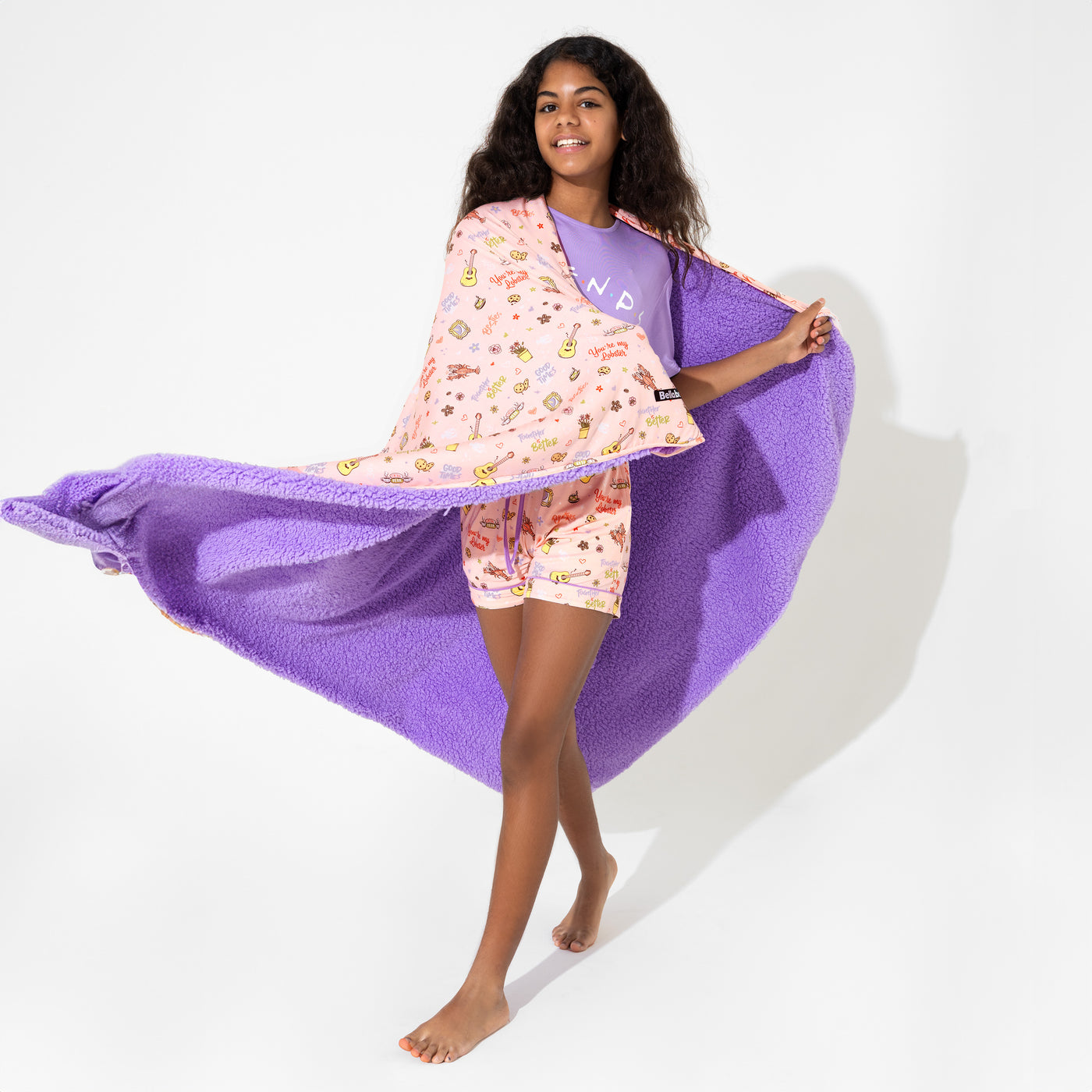 Shop Bellabu Bear FRIENDS: You're My Lobster Pink Bamboo Sherpa Blanket at Purple Owl Boutique