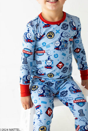 Shop The Sleepy Sloth Thomas and Friends™ No. 1 Engine Two Piece Long Sleeve Jammies Pajamas with Pants at Purple Owl Boutique